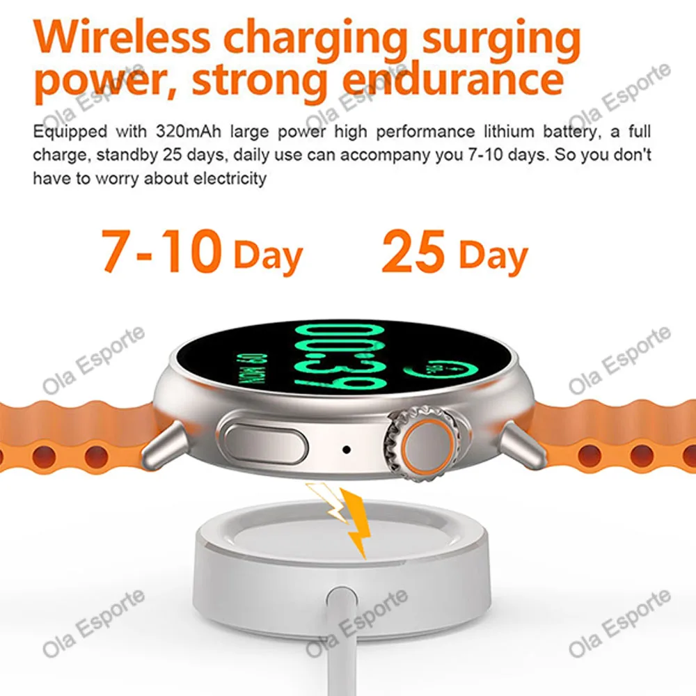 Smart Watch Round Full Touch Screen Bluetooth Call Message Reminder Sports Fitness Tracker for Women Men Android iOS Sport Watch