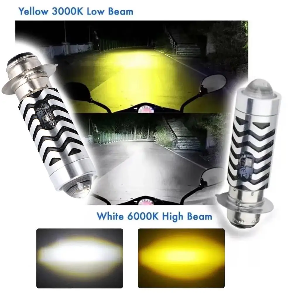 Blue Devil Eye Bicolor Motorcycle Led Lens Spotlight Steel Small P15d Spotlight Cannon Car Led Electric O6p4