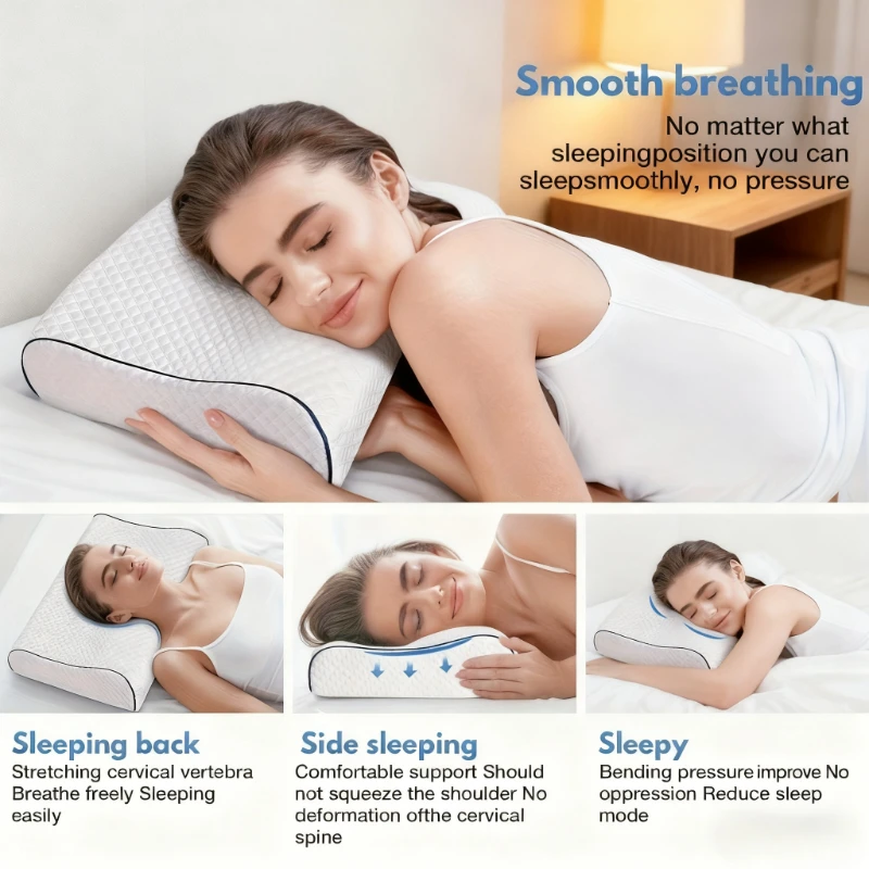 قطعة واحدة من وسادة الرقبة، وسائد رغوة الذاكرة للنوم، وسادة عنق الرحم لاسترخاء الرقبة، وسادة للاسترخاء في الرقبة والكتف