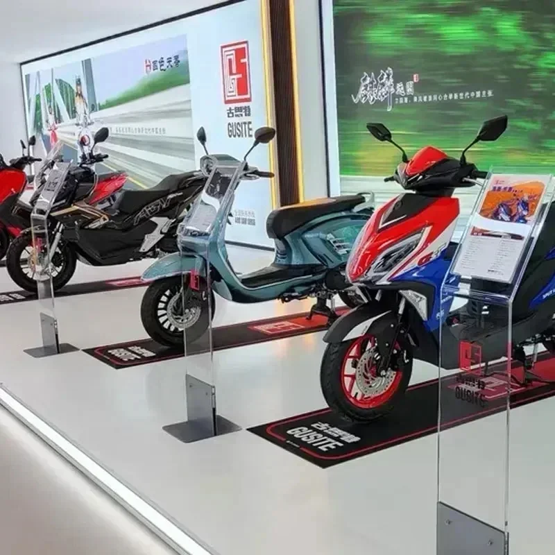 Crystal Velvet Motorcycle Display Carpet Racing Electric Vehicle Mat Garage Anti-slip Floor Decoration Customized Parking Rug