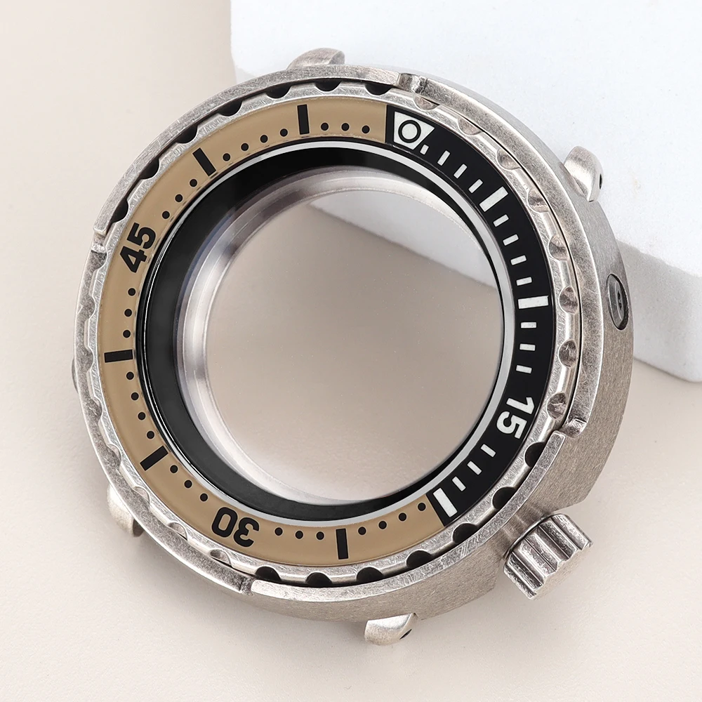 47mm Tuna Can SKX Watch Case C3 Luminous Bezel For Seiko NH35 NH36 NH38 NH34 Movement Repalcement Watch Parts 20ATM at 3.8 Crown image 3