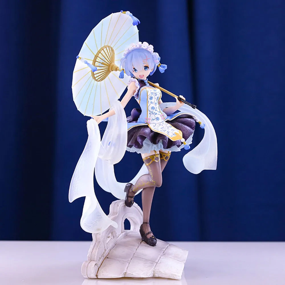 Rem Qi Lolita Qilolita Figurka kota - PVC Akcja Anime Model Zabawka dla kolekcjonerów Prezent Życie inny świat od zera