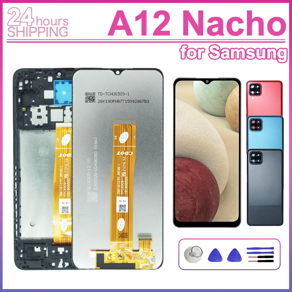 Pantalla LCD para Samsung Galaxy A12 Nacho, Pantalla Táctil Digitalizadora para Samsung A12 A127F A127M, Repuesto de Pantalla LCD para Teléfono