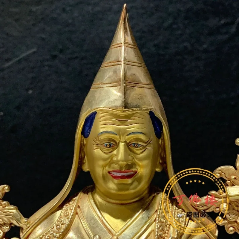 21cm King of France Cinta Mani Copper Gilt Delicate Mosaic Tibetan Buddha Statue Home Ornaments Factory Direct Sales Wholesale