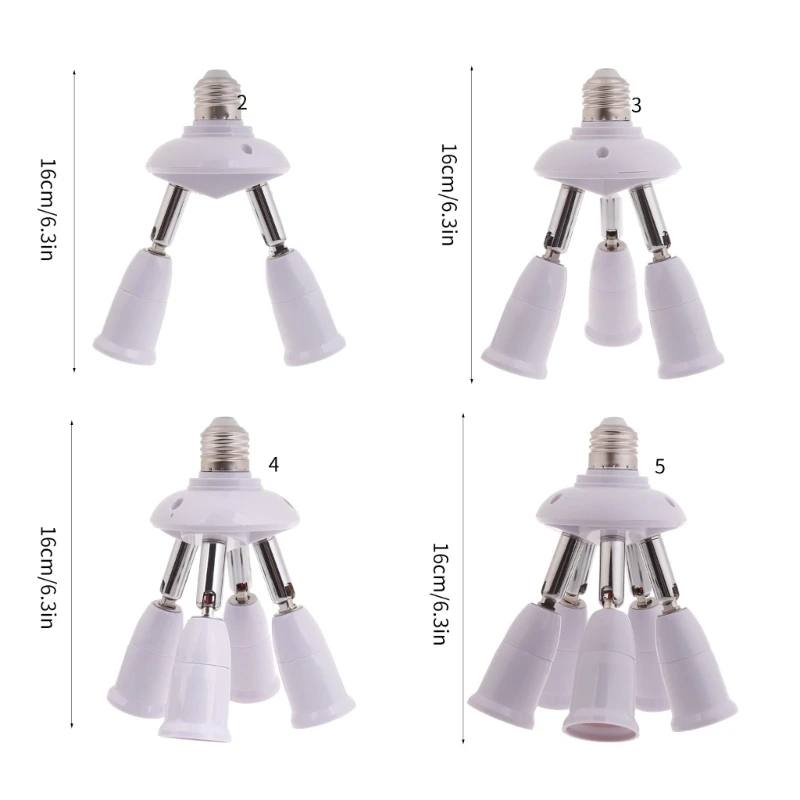 หลอดไฟซ็อกเก็ตอะแดปเตอร์ปรับหลายหัวโคมไฟ E27 ถึง E27 Dropship