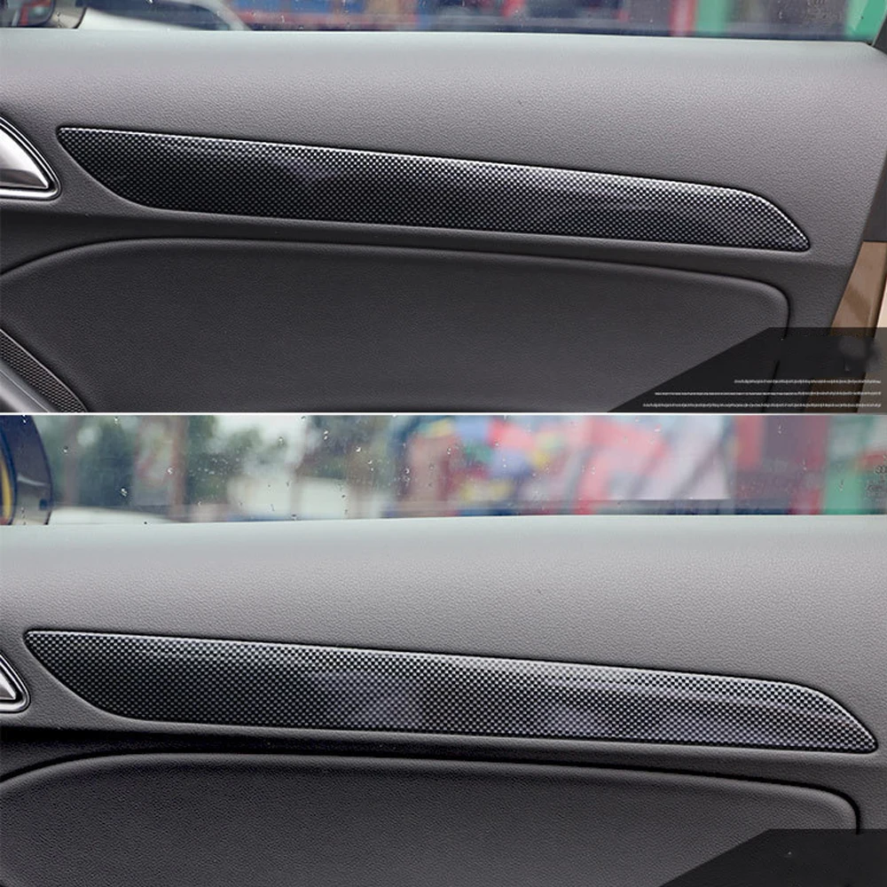 Car Gear Door Panel Cover Drink Holder Moulding Trim Carbon Fiber Styling Car Accessories For Audi Q3 2013-2018