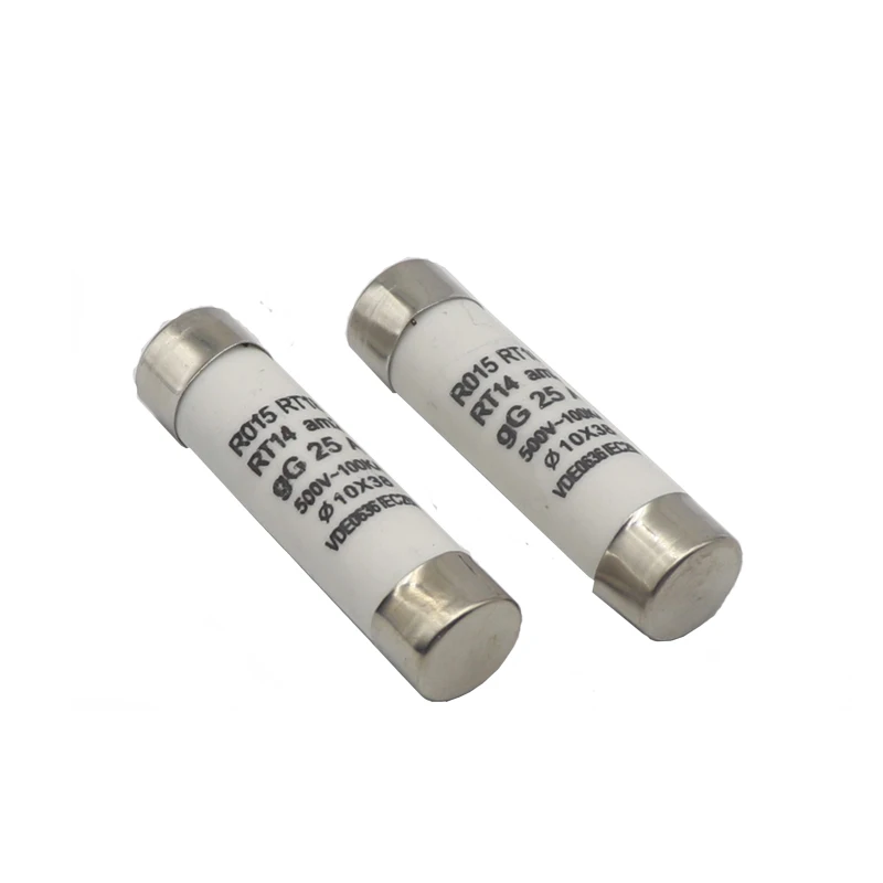 【5PCS】Fast blow Ceramic Fuse 10X38MM Fuse 380V/500V 1A 2A 3A 4A 5A 6A 8A 10A 16A 20A 25A 32A 40A 50A