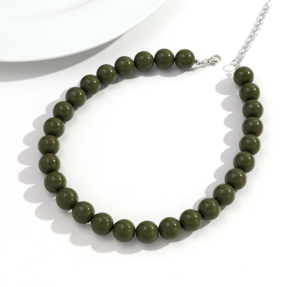 Boho Kleurrijke Acryl Grote Bal Kraal Ketting Trendy Handgemaakte Ronde Choker Kettingen voor Vrouwen Man Statement Sieraden Cadeau