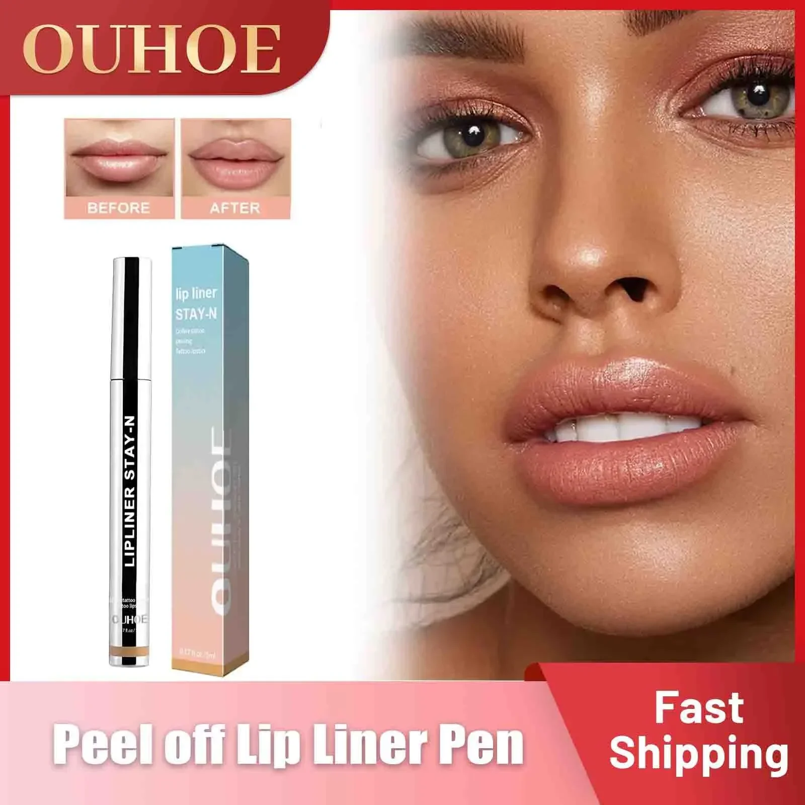 Lip Liner Stay N Peel Marker Pen Off Waterproof Long Lasting Lipstick Matte Plump Lines Smooth Contouring Lip Liner Tattoo