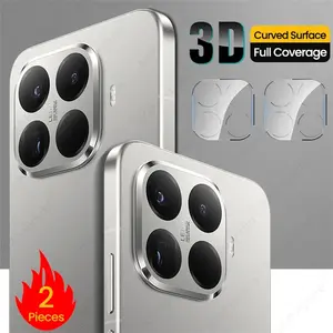 Bilashmart 2 Clear 3D Curved Back Camera Protectors Cap Xiaomi 15T Pro 15TPro Xiaomi15T Xiaomi15TPro 5G 9H Tempered Glass Lens Film