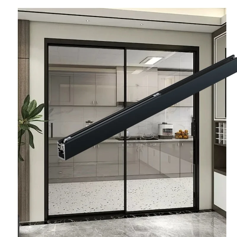 High-end Single Track Single Opening Smart Magnetic Levitation Automatic Door for Kitchen Balcony Sliding Door Dimming Glass