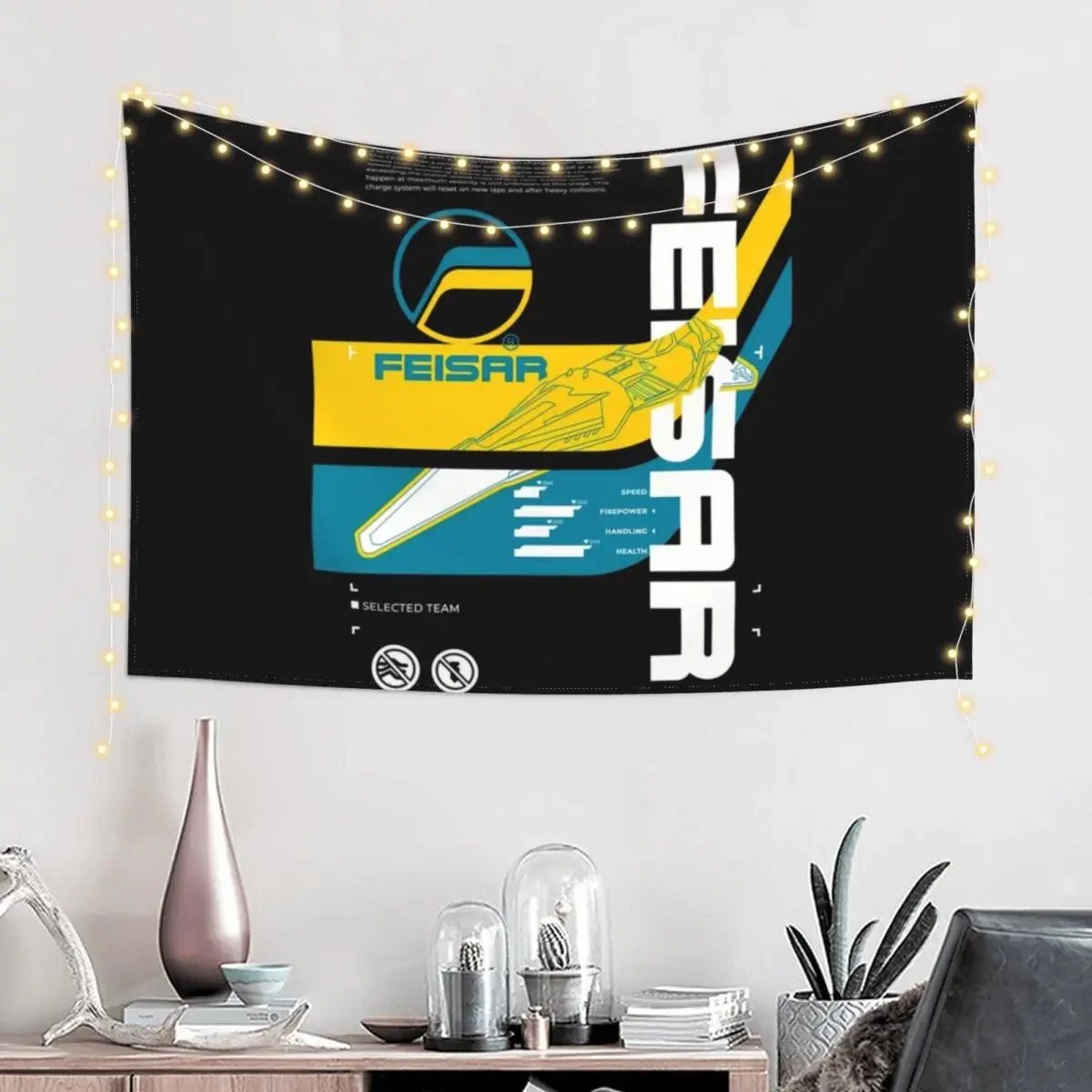 Wipeout 2048 - Feisar - Coverart Tapestry Room Decorations Aesthetic Home And Comfort Decor Funny Tapestry