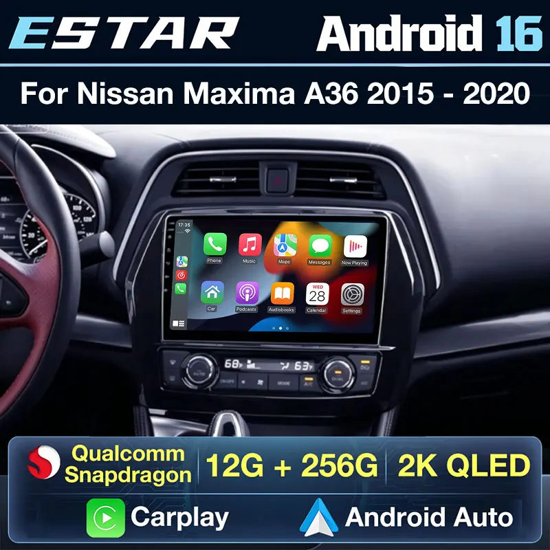 Carplay Inalámbrico Android 16 para Nissan Maxima A36 2015-2020, Radio para Auto, Cámara 360, Octa Core, Pantalla 2K, RDS, 4G LTE, DSP, QLED