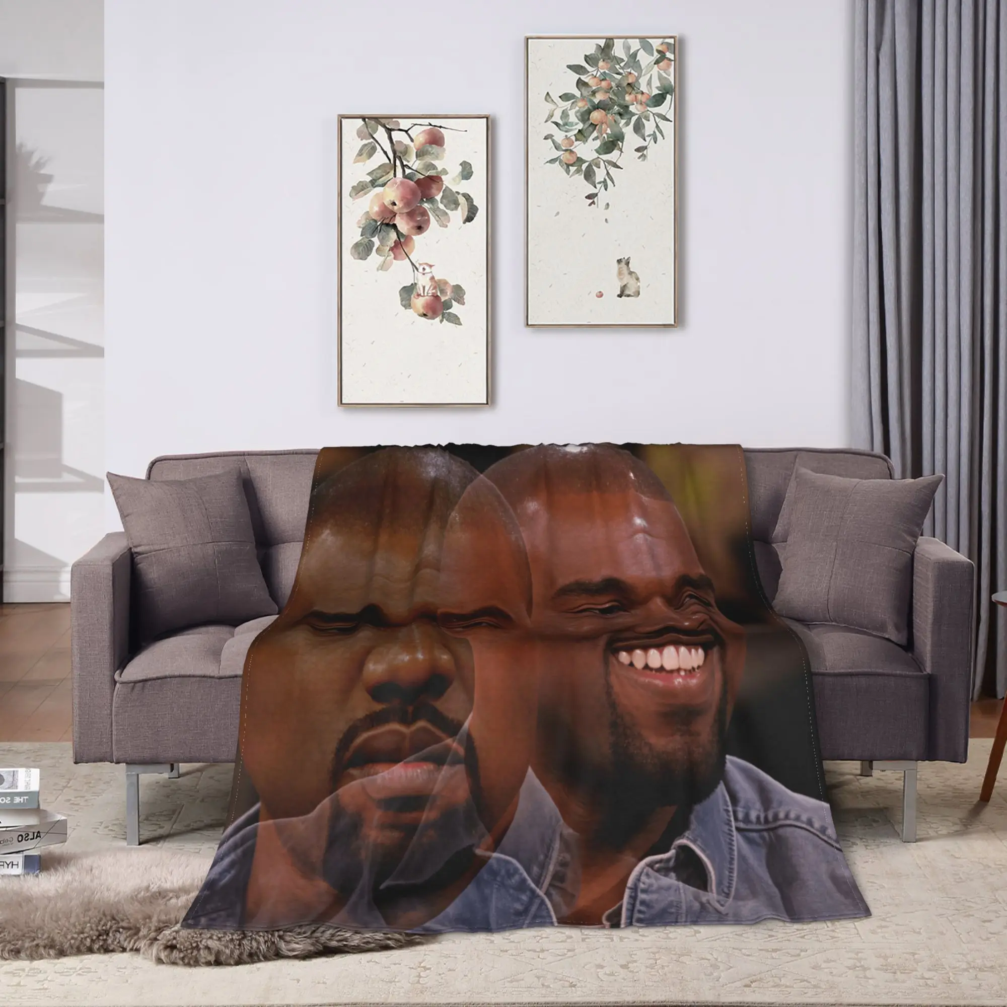 Kanye West Meme Flannel Blankets Winter  Warm Soft Throw Blanket for Kids Adult Living Room Graphic Bedspread Sofa Bed Cover