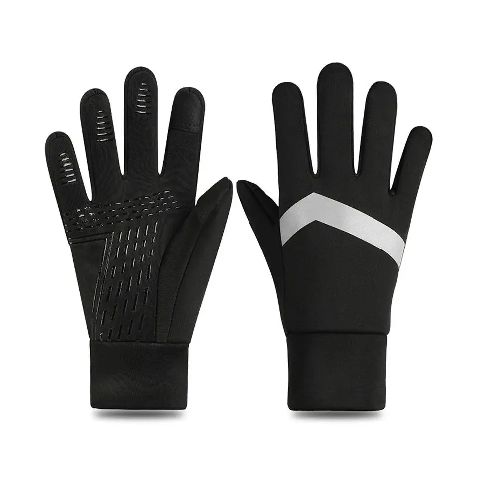 Non-slip Kids Warm Cycling Gloves Full-finger Touch Screen Bicycle Sports Mittens Cold Wingproof Reflect