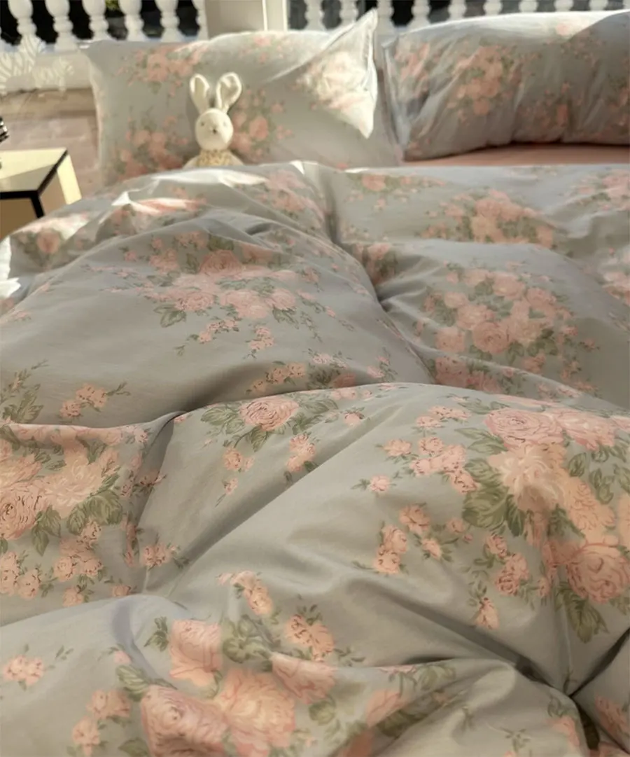 

Fresh romantic pastoral floral bedding set,twin full queen king flower cotton home textile bed sheet pillow case quilt cover