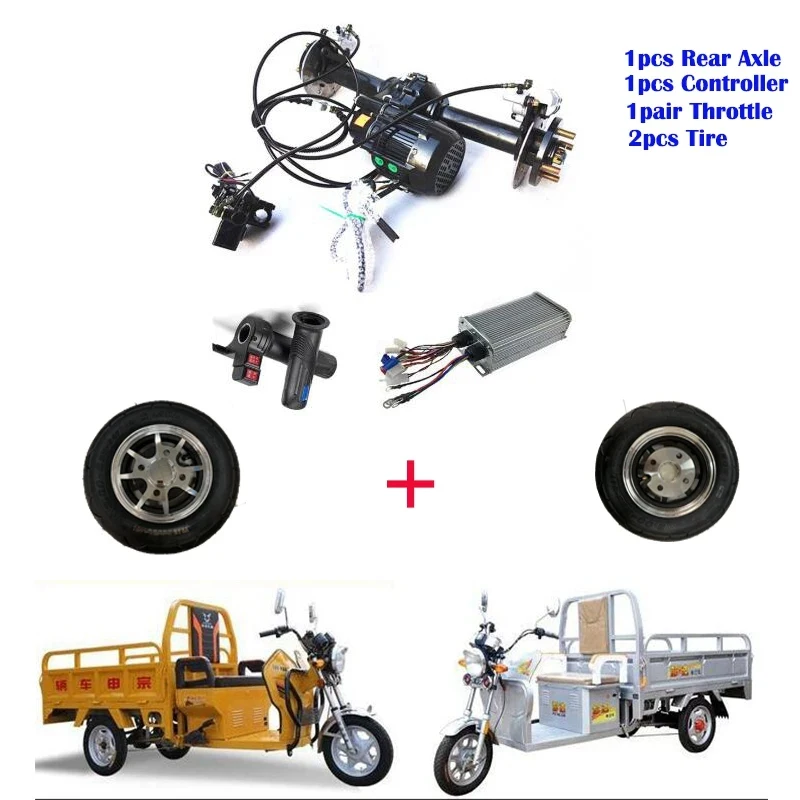 

Electric Rear Axle Motor 48V/60V/72V 500W/650W/800W/1000W/1200W Electric Motor Rickshaw Blcd Motor Disc Brake with Tire 90CM