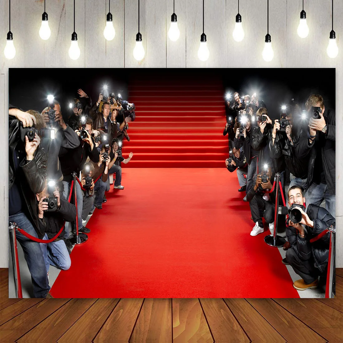 

Movie Night Red Carpet Stage Vip Photography Backdrop Birthday Party Decoration Banner Poster Background Photo Booth Vinyl 7x5