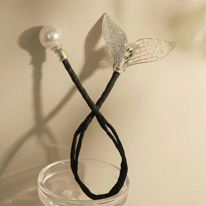 

Корейская заколка для волос: элегантная заколка-рыбий хвост с жемчугом и кристаллами, аксессуар для укладки, твистер для пучка, зажим для волос, приспособление для создания пучка