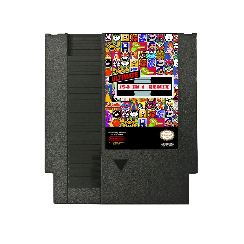 154 in 1 NES Game Cartridge Red Grey 72 Pins Retro Video Game Card For 8 Bit Game Cartridge Player