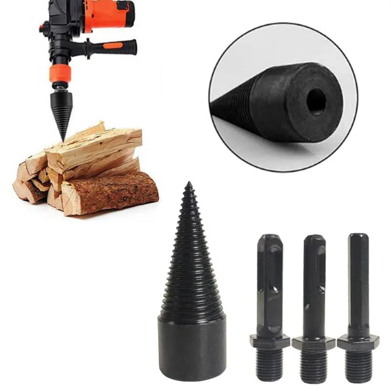 32mm/42mm Log Splitter Drill Bit - Wood Splitting Cone Attachment for Electric Hammer & Impact Drills