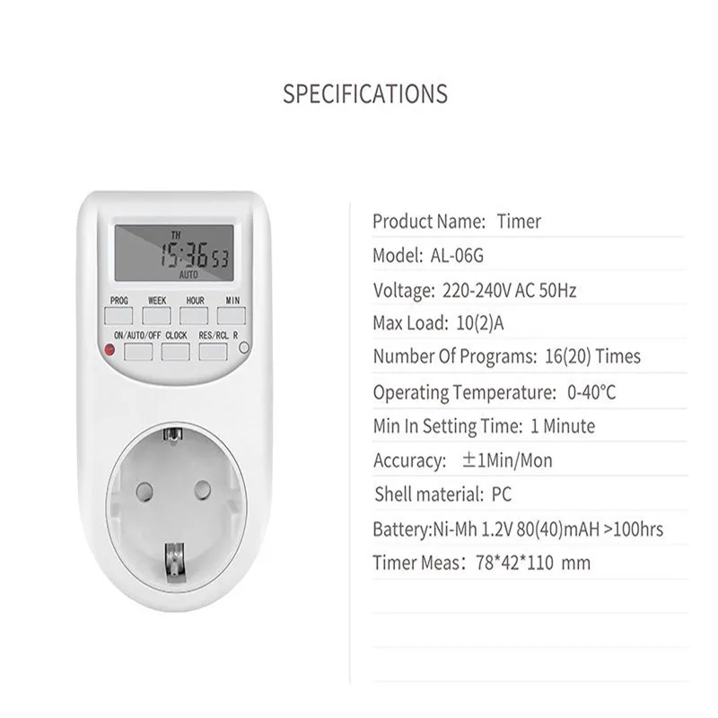 EU Plug Timer Switch, Economia de Energia, Cozinha Digital Timer, Tomada, Semana Hora, Programável Timing Socket