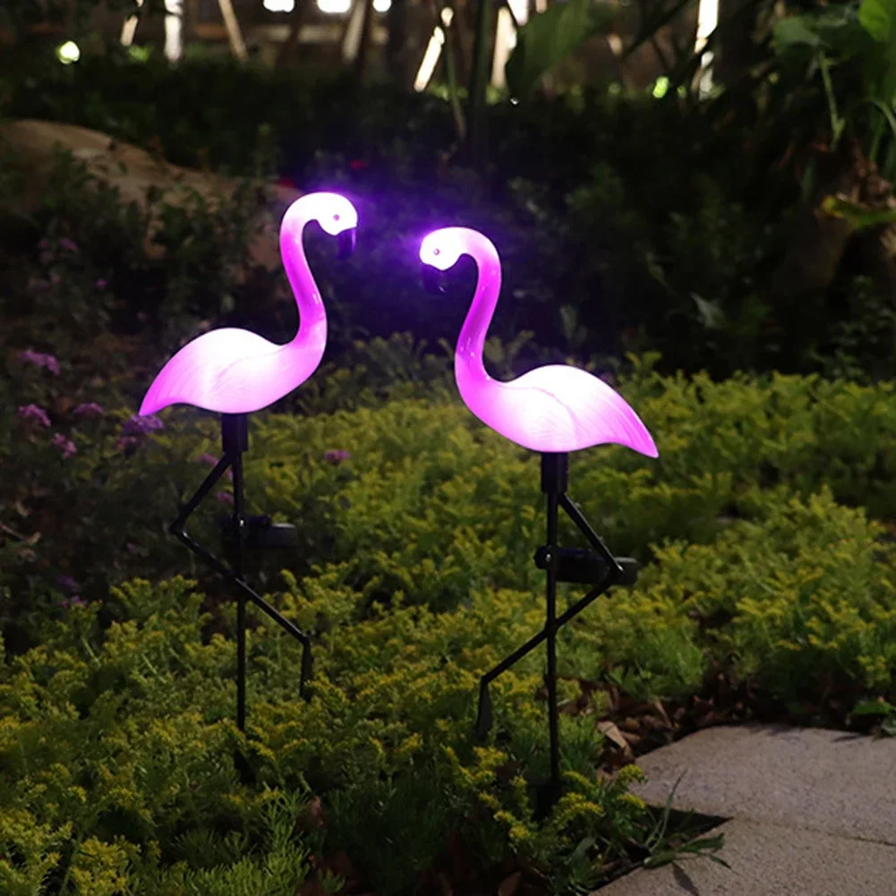 1pc / 2pcs Flamingo Solar Lawn Lamp, Solar Lights Garden Pink Flamingo Solar Yard Lights Solar Led Light for Yard Garden Decor