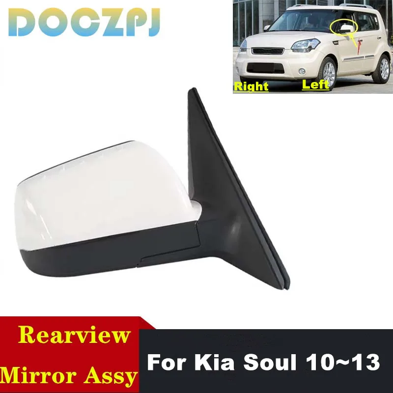 

1PCS Door Rearview Reversing Side Mirror Assembly Without Turn Signal For Kia Soul 2010 2011 2012 2013
