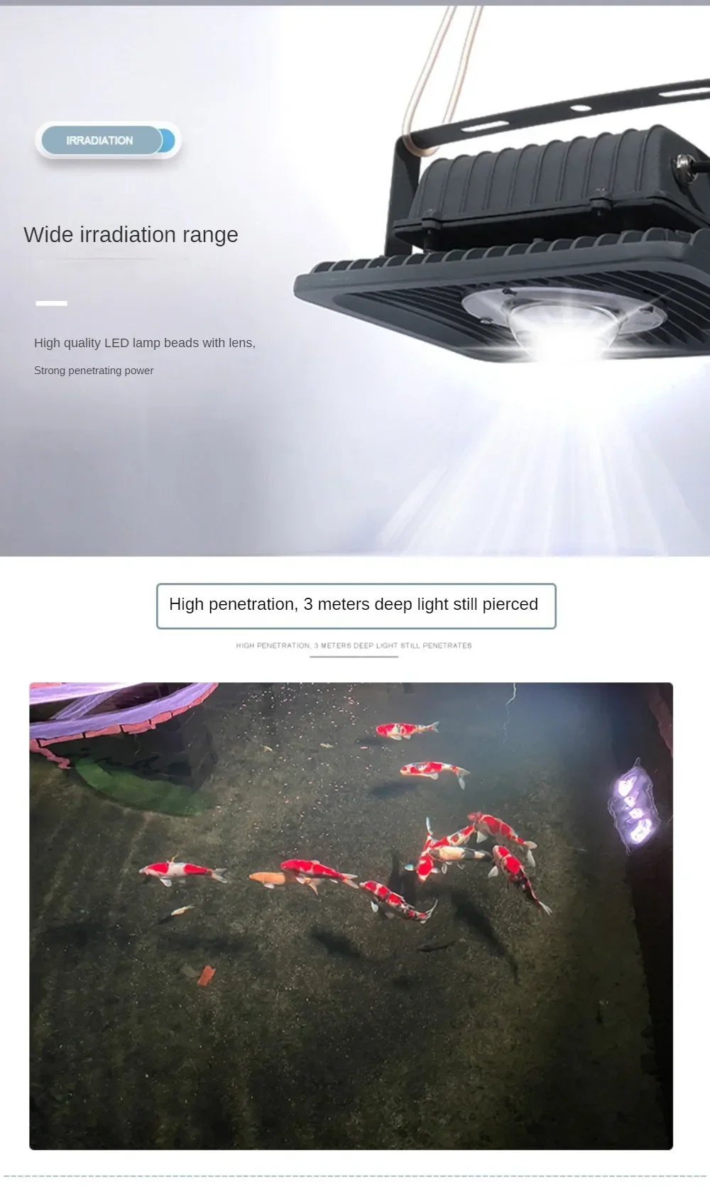 Big Aquarium Light ,200W Deep Penetration LED Fish Tank  For Big Fish Tank, Enhance Fish Color,Sunlight  Moonlight,Waterproof