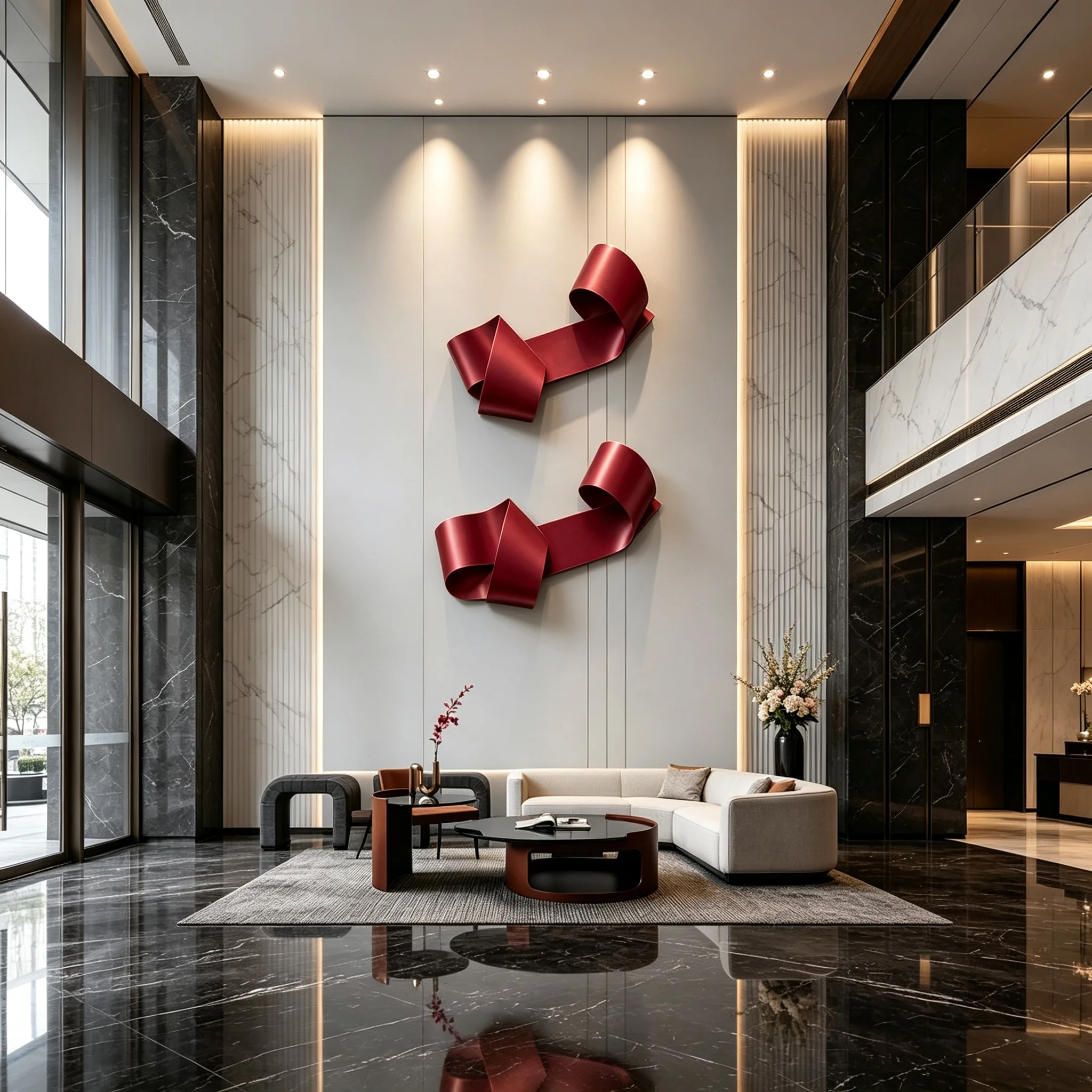 Luxury Minimalist 3D Metal Wall Decoration Wrought Iron Light for Hotel Lobby Villa Living Room Decor