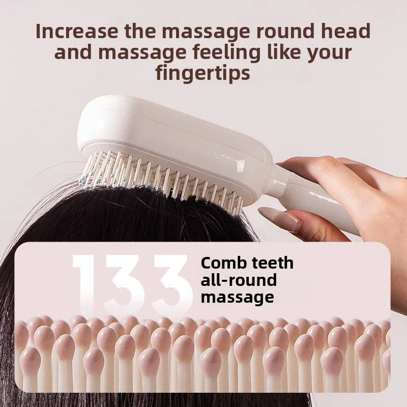 Novo airbag feminino fofo crânio superior expansível almofada de ar pente retrátil escova de cabelo anti-emaranhamento pente de massagem do couro cabeludo