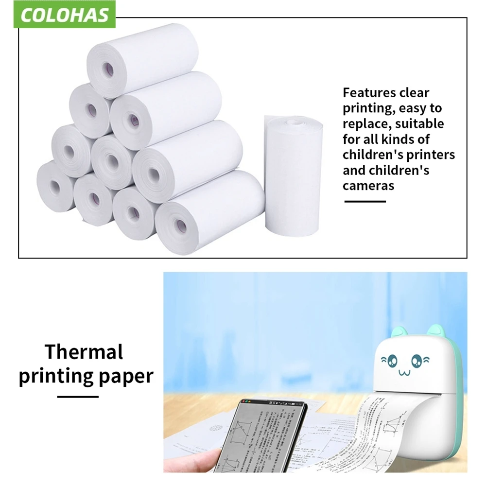 15 Rolls 57x25 MM Thermal Paper White Children Camera Instant Print Kids Camera Printing Paper Replacement Accessories Parts