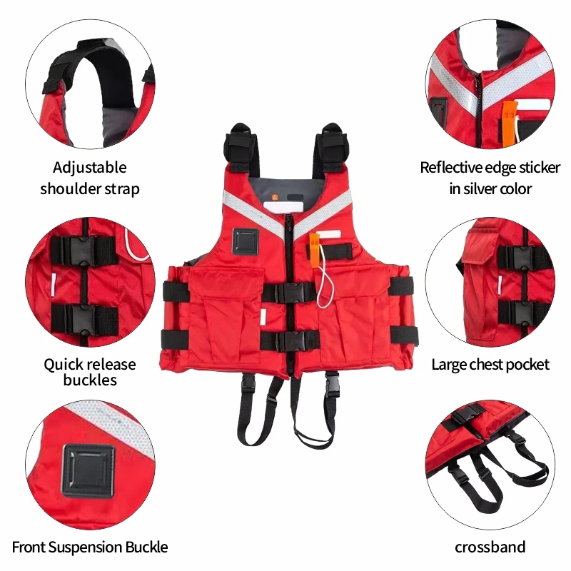 Impact Vest Life Jacket for Adults, Water Sports Life Vests, Surf Lifeguard, Kayaking and Water Sports, Size XXL for 110 kg