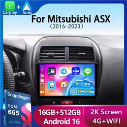 Android 16 Carplay For Mitsubishi ASX 1 2010 2011 2012 2013 2014 2015 2016 GPS Car Radio Multimedia Video Player 2din DVD Stereo
