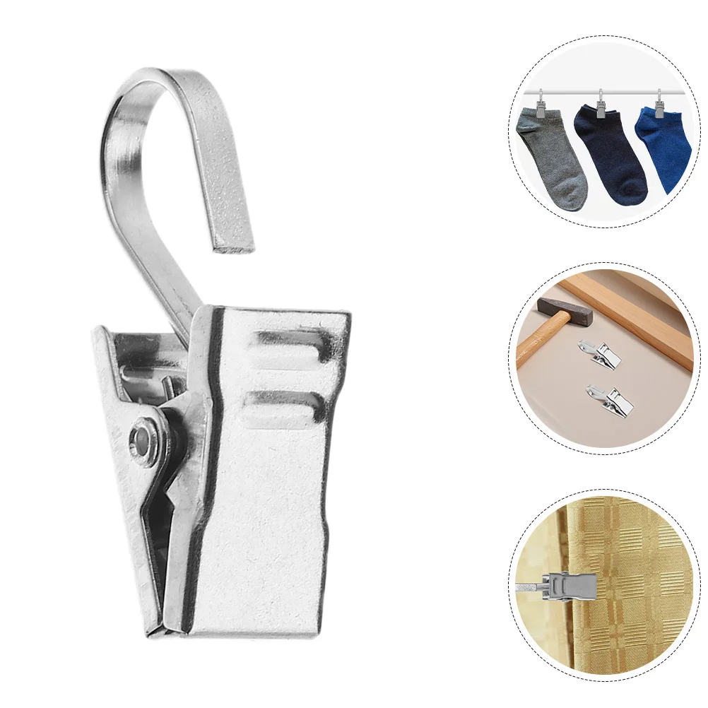 

25Pcs Stainless Steel Curtain Clips Thick Metal Clip Hooks for Hanging Curtains Outdoor Party Decoration Use Clips for Hanging