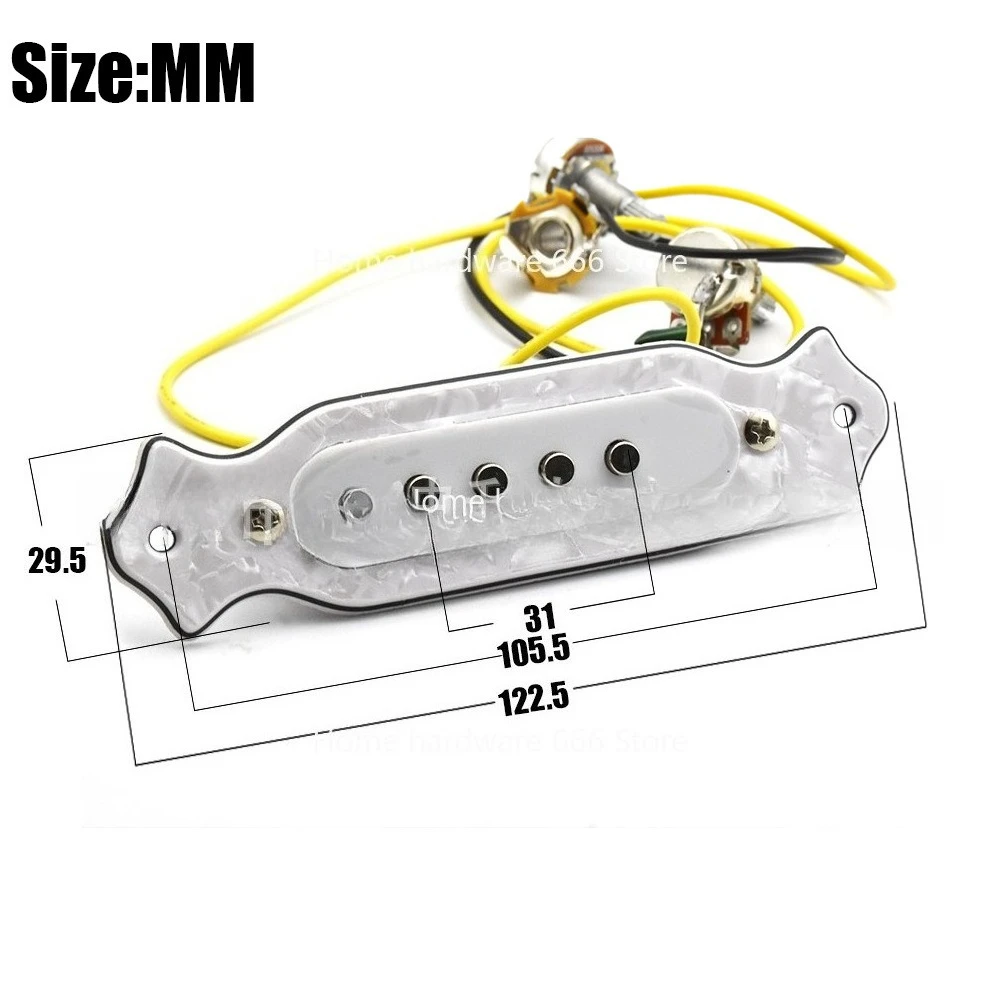Acoustic Guitar Sound Hole Pickup, Acoustic Guitar Modified Line 4 Magnetic Column, Card Hole Pickup Set