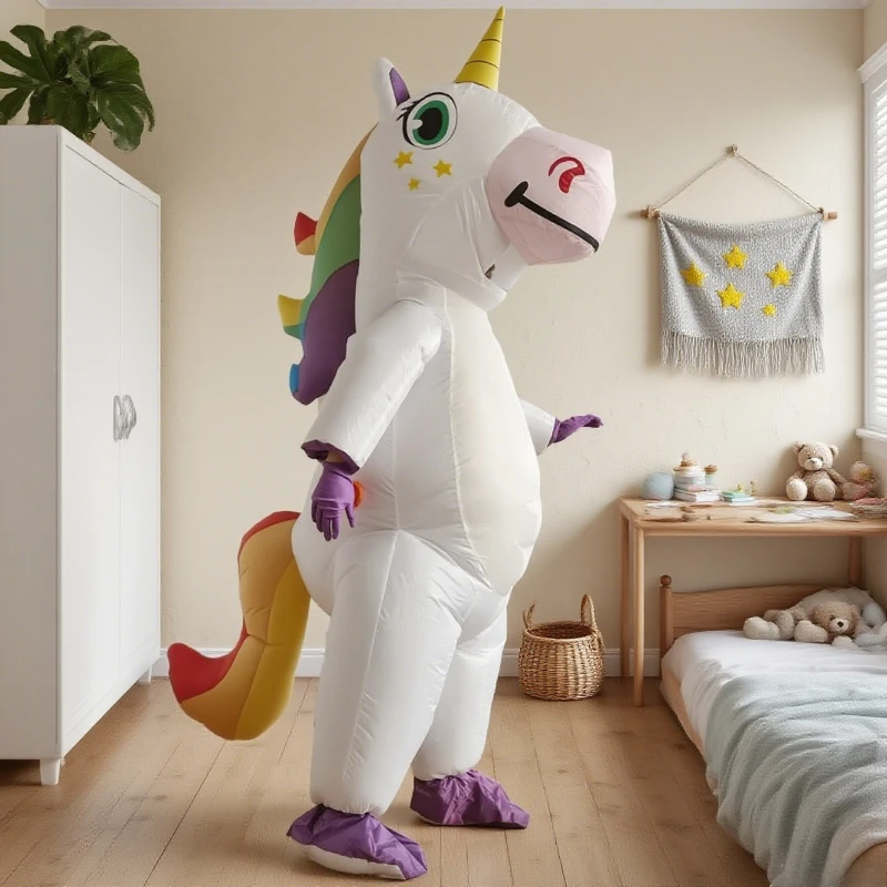 Unicorn Inflatable Costume Team Performance Full Body Set Mascot Cosplay Dress up Halloween Christmas Props