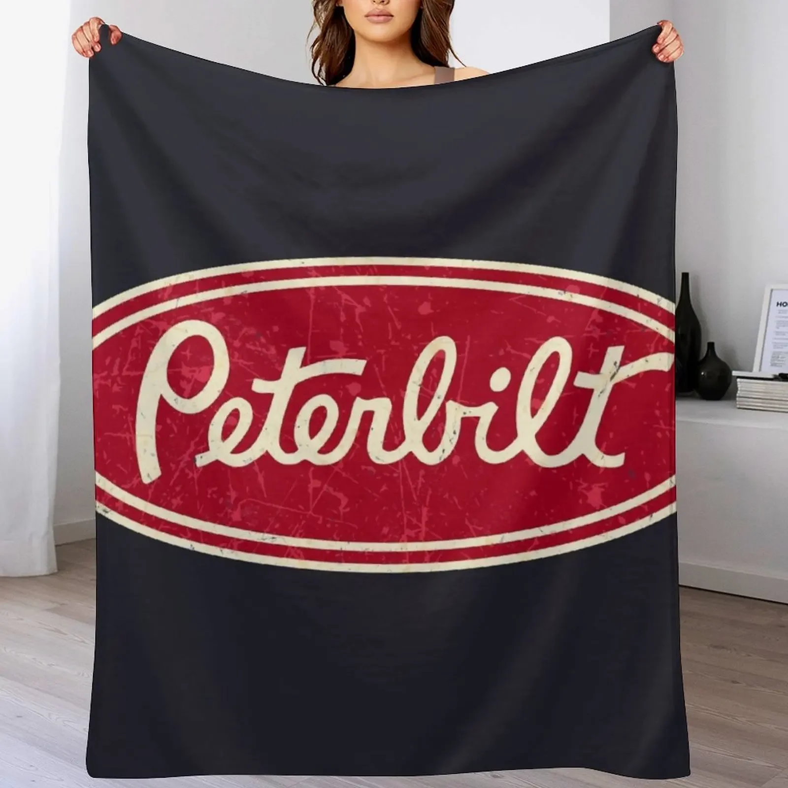 

Peterbilt Truck Racing Vintage Throw Blanket Soft Plush Blanket as Housewarming Gift