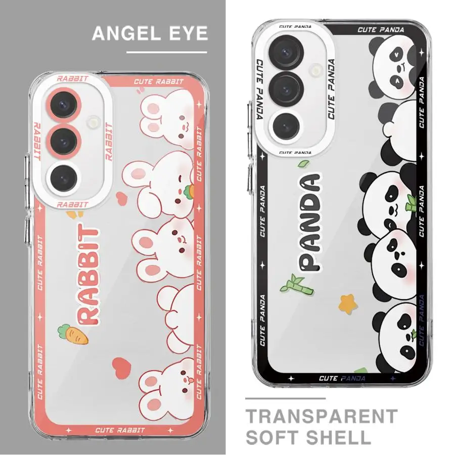 Cute Panda Phone Case for Motolora Moto G32 G73 G52 G71 G72 Edge 40 5G G22 Transparent Soft Cover