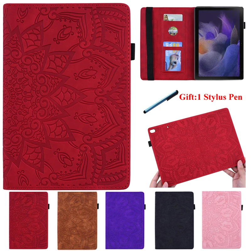 

3D Flower Embossed for Samsung Tab A8 2021 X200 X205 Case 10.5 inch Flip Stand Soft TPU Book Cover for Galaxy Tab A8 2021 Case