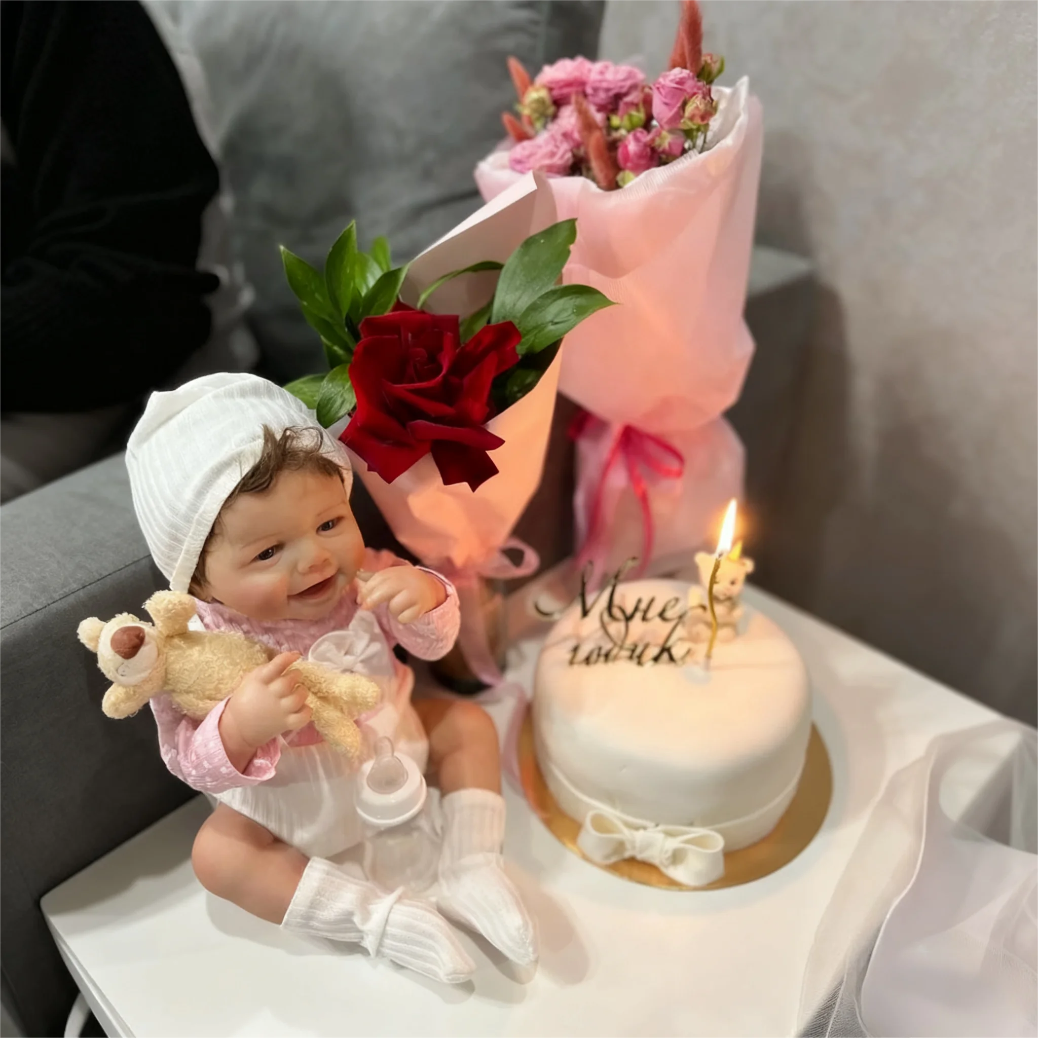 19 بوصة واقعية تولد من جديد دمية طفل إيمي فتاة مع الشعر الجذور الوليد ثلاثية الأبعاد الجلد مرئية الأوردة اليدوية لعبة هدية الكريسماس للفتيات