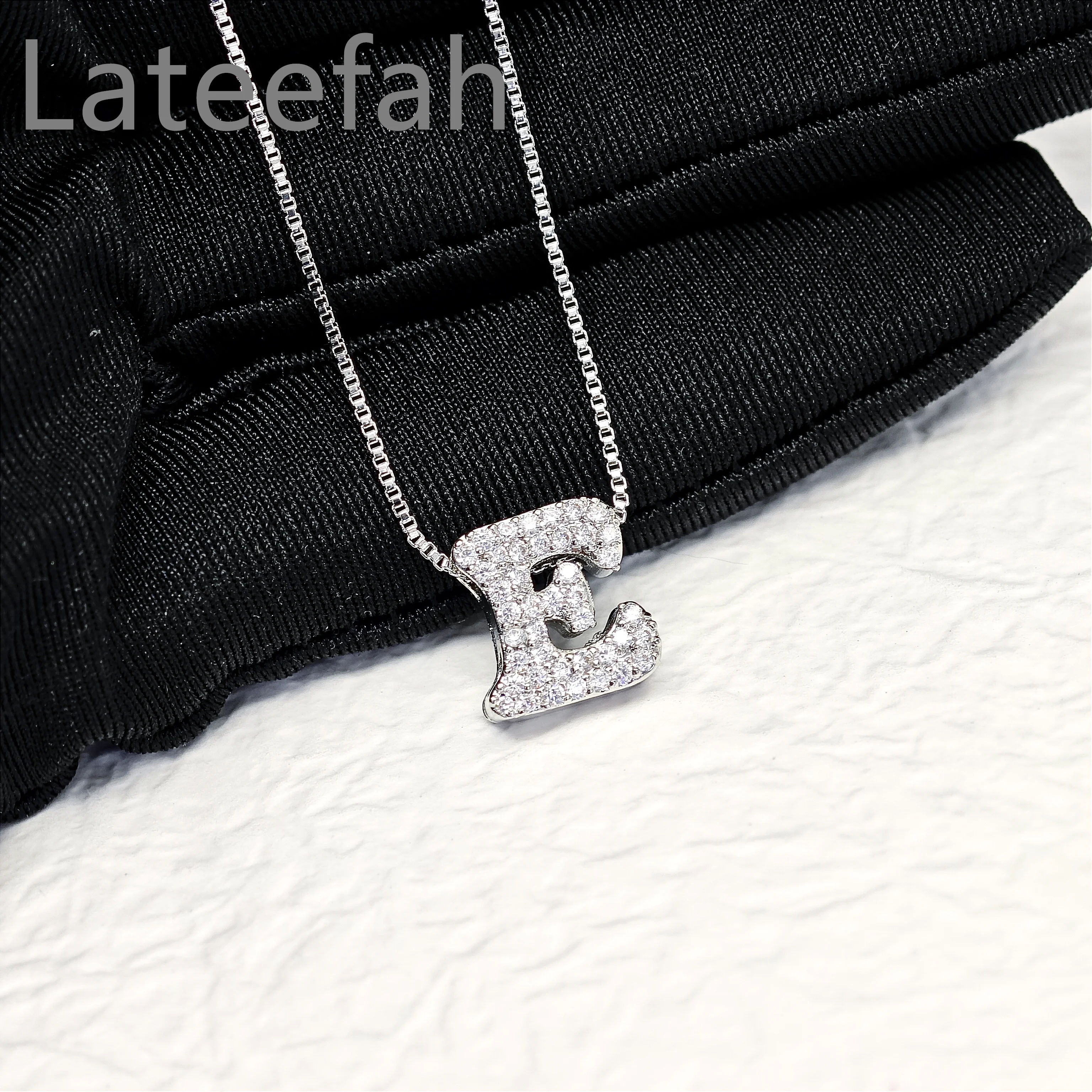 Lateefah Stainless Steel Sliding Alphabet Necklace Personalised DIY Alphabet Box Chain Necklace