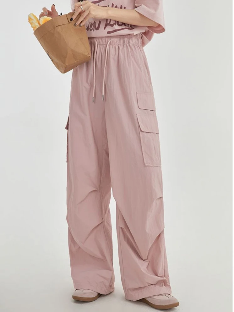 Cargohose für Damen und Mädchen, Winter, Nylon, mit Fleece gefüttert, gepolstert, beliebt, winddicht, Anti-Kälte, warm, Streetwear, Highstreet