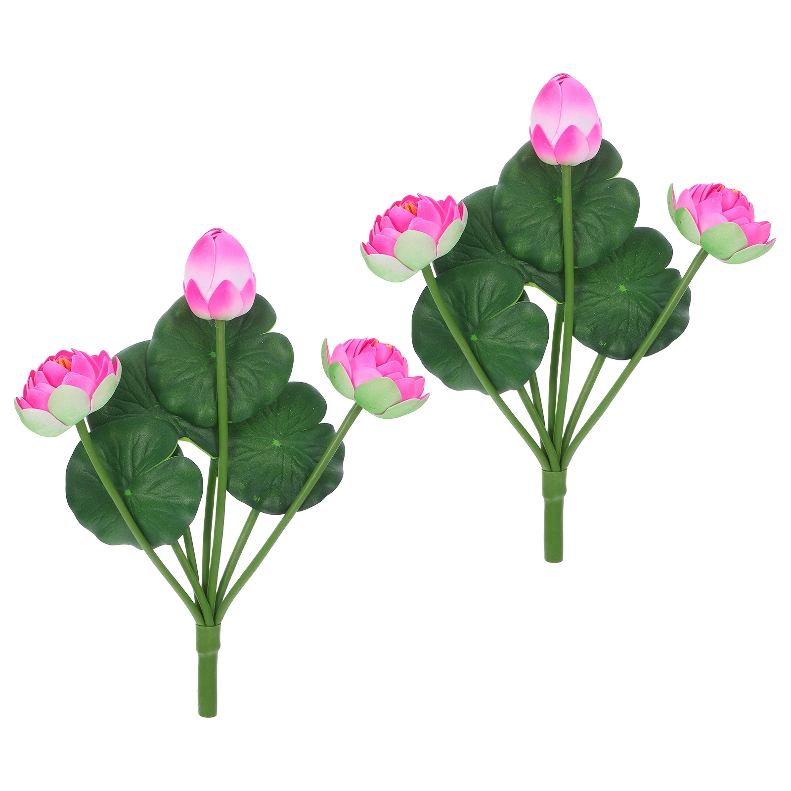 

2pcs Artificial Lotus Decorationlifelike Green Plant Decor Wedding Office Home Flower Adornments Fake Lotus Bunches