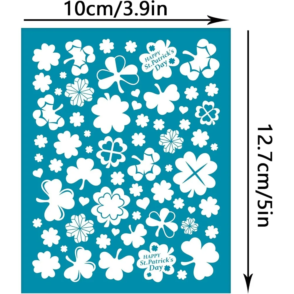 4x5 Inch Clay Stencils Saint Patrick's Day Non-Adhesive Silk Screen Printing Stencil Clover Reusable Mesh Stencils Transfer