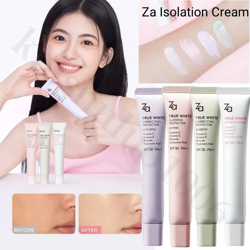 

Za Isolation Cream Primer 3-in-1 Invisible Pores Brightening Complexion Moisturizing Concealer Base Makeup with Sunscreen Effect