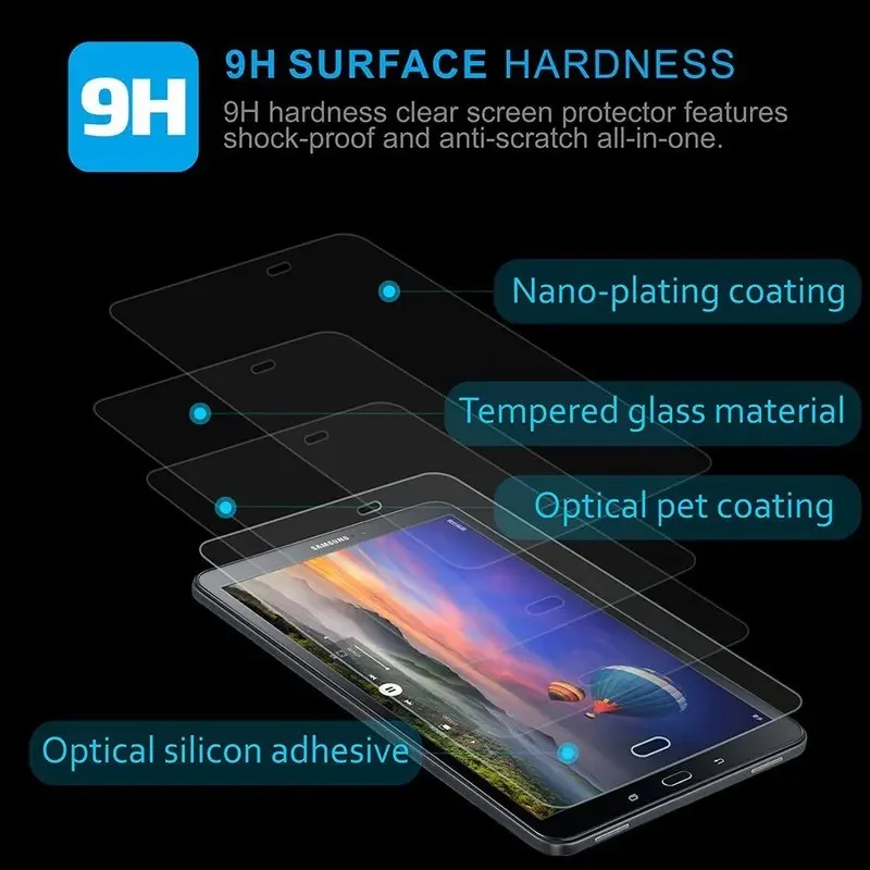 Tempered Glass For Samsung Galaxy Tab A 7.0 Tablet Screen Protector A6 2016 T280 T285 8.0 9.7 10.1 T580 T585 T350 T380 T550 P580