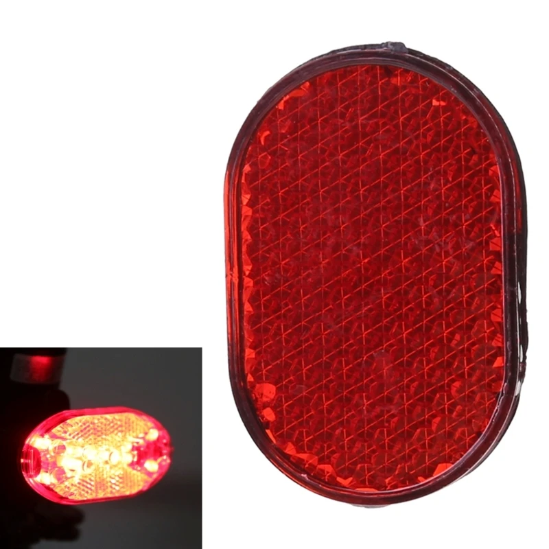 Red Bicycles Spoke Reflectors Oval Rear MudguardTail Outdoor Cycling Spoke Light