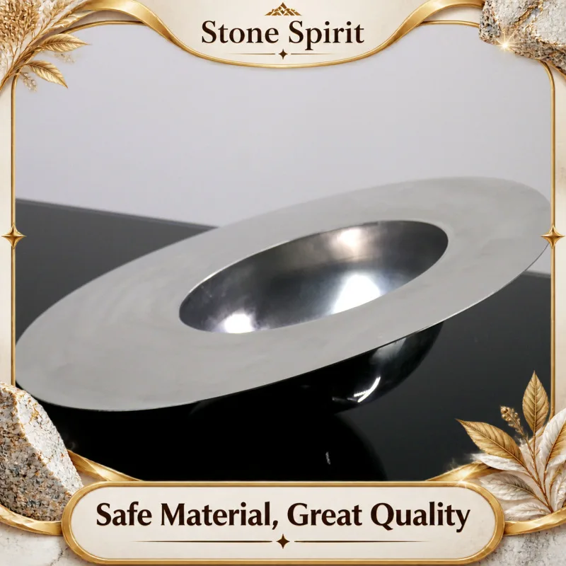 【Premium】Deluxe Oval Decorative Tray, Silver Stainless Steel Storage Tray, Fruit Tray, Creative Planet Bowl, Kitchen Storage Box