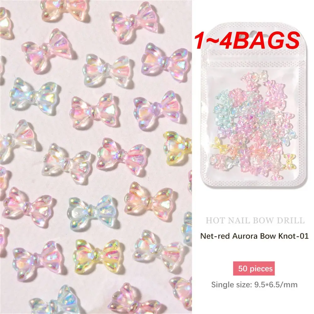 Arco de colores para decoración de uñas, accesorios de Arte de uñas Aurora, pegatina de uñas, joyería Dimensional transparente, 1 ~ 4 bolsas